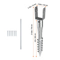 No Dig Ground Anchor, 1 Pack 10 x 7 x 70 cm DIY Screw in Post Stake, Includes 6 Lag Bolts & a Rebar, U-Shape Heavy Duty Steel Post Holder, Great for Mailbox Posts and Fence Posts