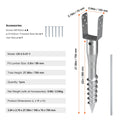 No Dig Ground Anchor, 1 Pack 10 x 7 x 70 cm DIY Screw in Post Stake, Includes 6 Lag Bolts & a Rebar, U-Shape Heavy Duty Steel Post Holder, Great for Mailbox Posts and Fence Posts