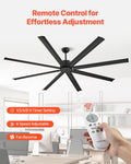 Artiss 213cm Ceiling Fan 6-Speed Remote Black Flush Mount Indoor Outdoor