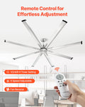 Artiss 213cm Ceiling Fan 8-Blade 6-Speed Remote DC Motor Brushed