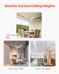 Artiss 213cm Ceiling Fan 8-Blade 6-Speed Remote DC Motor Brushed