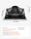Cefito 2x Metal Roof Pipe Flashing Boot 170-355mm High Temp EPDM