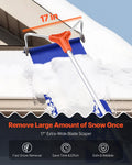 Snow Roof Rake 27cm Aluminum 1.25-5.24m Adjustable Wheels