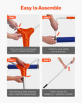 Snow Roof Rake 27cm Aluminum 1.25-5.24m Adjustable Wheels