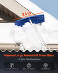 Snow Roof Rake 60cm PP Plastic Blade 1.18-5.55m Adjustable Wheels