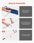 Snow Roof Rake 60cm PP Plastic Blade 1.18-5.55m Adjustable Wheels