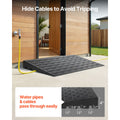 Rubber Threshold Ramp, 7.62 cm Rise Threshold Ramp Doorway, 3 Channels Cord Cover Rubber Solid Threshold Ramp, Rubber Angled Entry Rated 997.9 kg Load Capacity for Wheelchair and Scooter