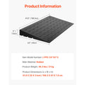 Rubber Threshold Ramp, 7.62 cm Rise Threshold Ramp Doorway, 3 Channels Cord Cover Rubber Solid Threshold Ramp, Rubber Angled Entry Rated 997.9 kg Load Capacity for Wheelchair and Scooter