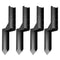 Fence Post Anchor Repair Kit, 4 Pack Inner Diameter 8.9x8.9 cm Heavy Duty Steel Fence Post Support Stakes, Anchor Ground Spike for Repair Tilted, Broken Wood Fence Post, Enveloping