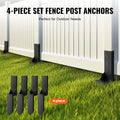 Fence Post Anchor 4 Pack 8.9cm Heavy Duty Steel Repair Kit Ground Spike