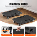 Furniture Dolly, 500 lbs Capacity Each Count, Furniture Mover with Wheels, Portable Moving Rollers 4 Wheels Heavy Duty, Small Flat Dolly Cart with Interlocking for Heavy Furniture, 2 Pack, Black