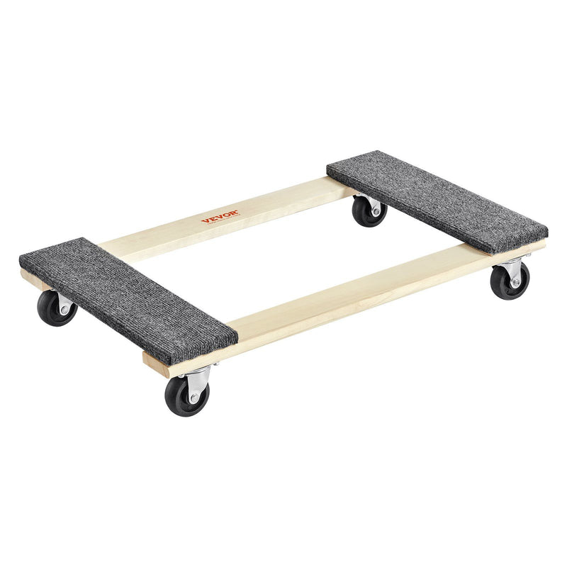 Furniture Dolly 454kg Load Capacity 4 Swivel Casters Hardwood Moving