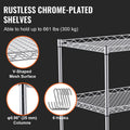 3 Tier Steel Rolling Cart 300kg Capacity Wire Storage Trolley Kitchen