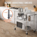 3 Tier Steel Rolling Cart 300kg Capacity Wire Storage Trolley Kitchen