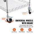 3 Tier Steel Rolling Cart 300kg Capacity Wire Storage Trolley Kitchen