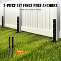Fence Post Anchor 2 Pack 5x5cm Steel Repair Kit Ground Spike