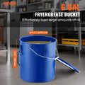 Fryer Grease Bucket 22.7L Oil Disposal Carbon Steel Blue