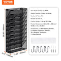 File Wall Rack Mesh 10 Pockets Office School Storage Organiser