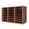Literature Organizer 24 Compartment Wooden Mailbox Sorter Dark Brown