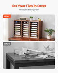 Literature Organizer 24 Compartment Wooden Mailbox Sorter Dark Brown