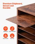 Literature Organizer 24 Compartment Wooden Mailbox Sorter Dark Brown