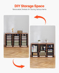 Literature Organizer 24 Compartment Wooden Mailbox Sorter Dark Brown