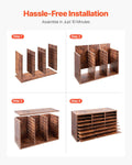 Literature Organizer 24 Compartment Wooden Mailbox Sorter Dark Brown
