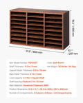 Literature Organizer 24 Compartment Wooden Mailbox Sorter Dark Brown