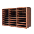 Literature Organizer 24 Compartment Wooden Mailbox Sorter Dark Brown