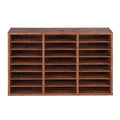 Literature Organizer 24 Compartment Wooden Mailbox Sorter Dark Brown