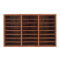 Literature Organizer 24 Compartment Wooden Mailbox Sorter Dark Brown