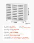 Literature Organizer 24 Compartment Office Mailbox White Wooden