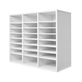 Literature Organizer 24 Compartment Office Mailbox White Wooden