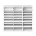Literature Organizer 24 Compartment Office Mailbox White Wooden