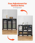 Literature Organizer 24 Compartment Wooden Mailbox Sorter Grey