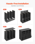 Literature Organizer 24 Compartment Wooden Mailbox Sorter Grey