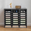 Literature Organizer 24 Compartment Wooden Mailbox Sorter Grey