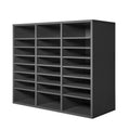 Literature Organizer 24 Compartment Wooden Mailbox Sorter Grey