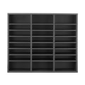 Literature Organizer 24 Compartment Wooden Mailbox Sorter Grey