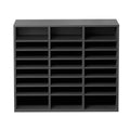Literature Organizer 24 Compartment Wooden Mailbox Sorter Grey