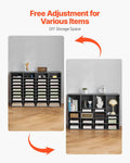 Literature Organizer 36 Compartment Wooden Mailbox Sorter Grey