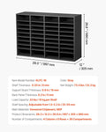 Literature Organizer 36 Compartment Wooden Mailbox Sorter Grey