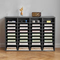 Literature Organizer 36 Compartment Wooden Mailbox Sorter Grey