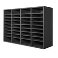 Literature Organizer 36 Compartment Wooden Mailbox Sorter Grey