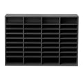 Literature Organizer 36 Compartment Wooden Mailbox Sorter Grey