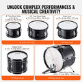 Kids Drum Set 5-Piece 406mm Bass Toms Snare Cymbal Throne Sticks Black
