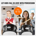 Kids Drum Set 5-Piece 406mm Bass Toms Snare Cymbal Throne Sticks Black