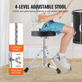 Kids Drum Set 5-Piece 406mm Bass Toms Snare Cymbal Throne Sticks Black