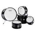 Kids Drum Set 5-Piece 406mm Bass Toms Snare Cymbal Throne Sticks Black