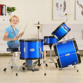 Artiss 5-Piece Kids Drum Set 406mm Blue Beginner Starter Kit